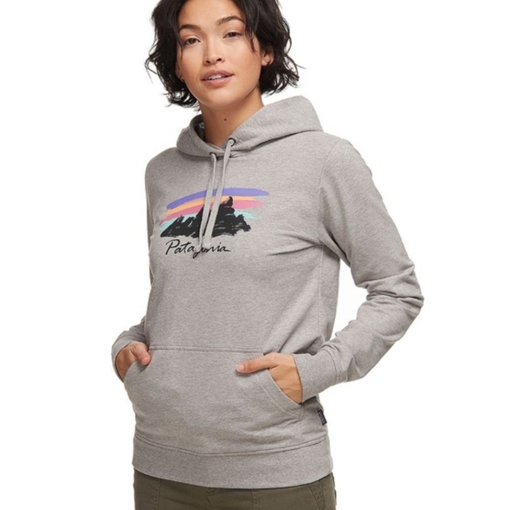Patagonia | Free Hand Fitz Roy Ahnya Pullover Hoodie Heather Gray Medium